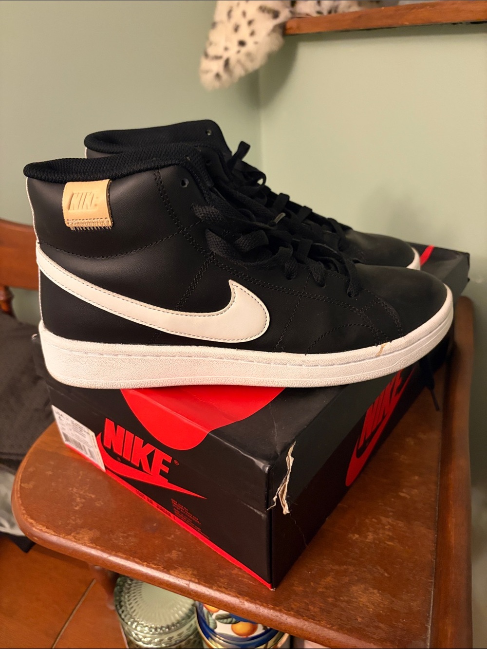 Nike Black High-Top Sneakers with White Swoosh